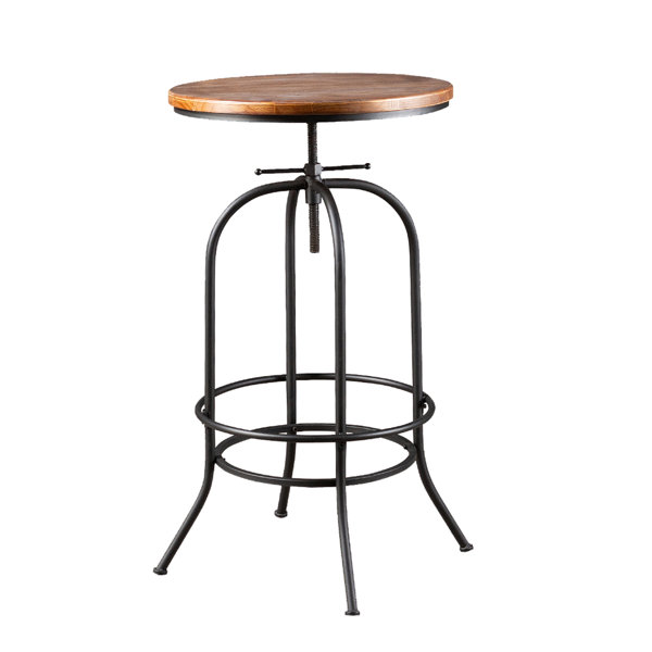 Williston Jairius Round Solid Wood Top Metal Base Dining Table